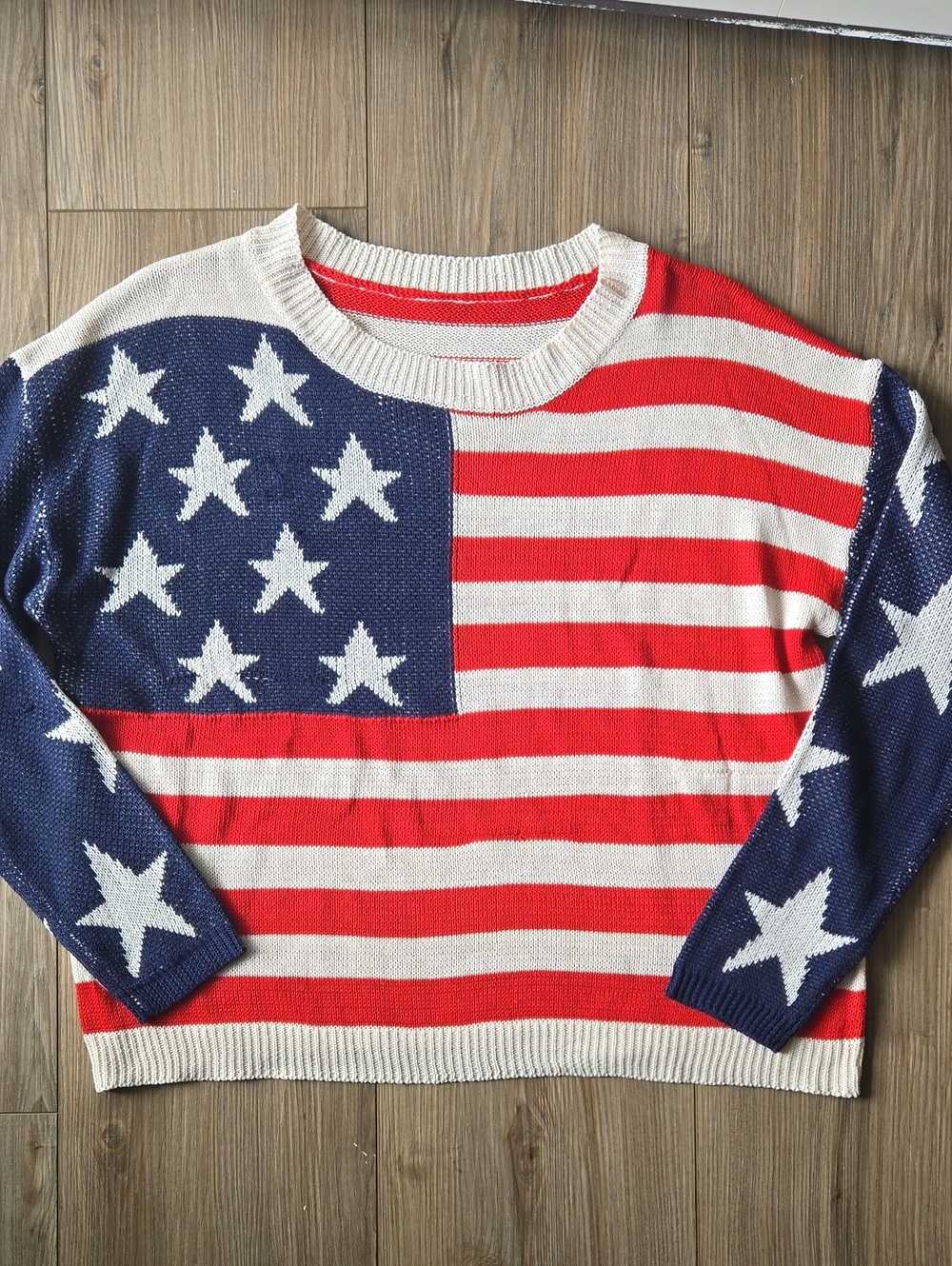 American Flag Knit Popover Sweater
